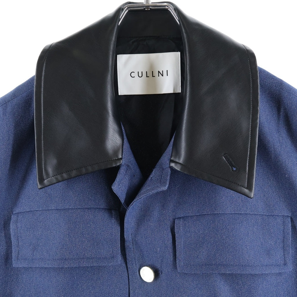 CULLNI(クルニ) 25AW Faux Denim Safari Vest 切り替え ベスト ジャケット ブルー 25-AW-024
