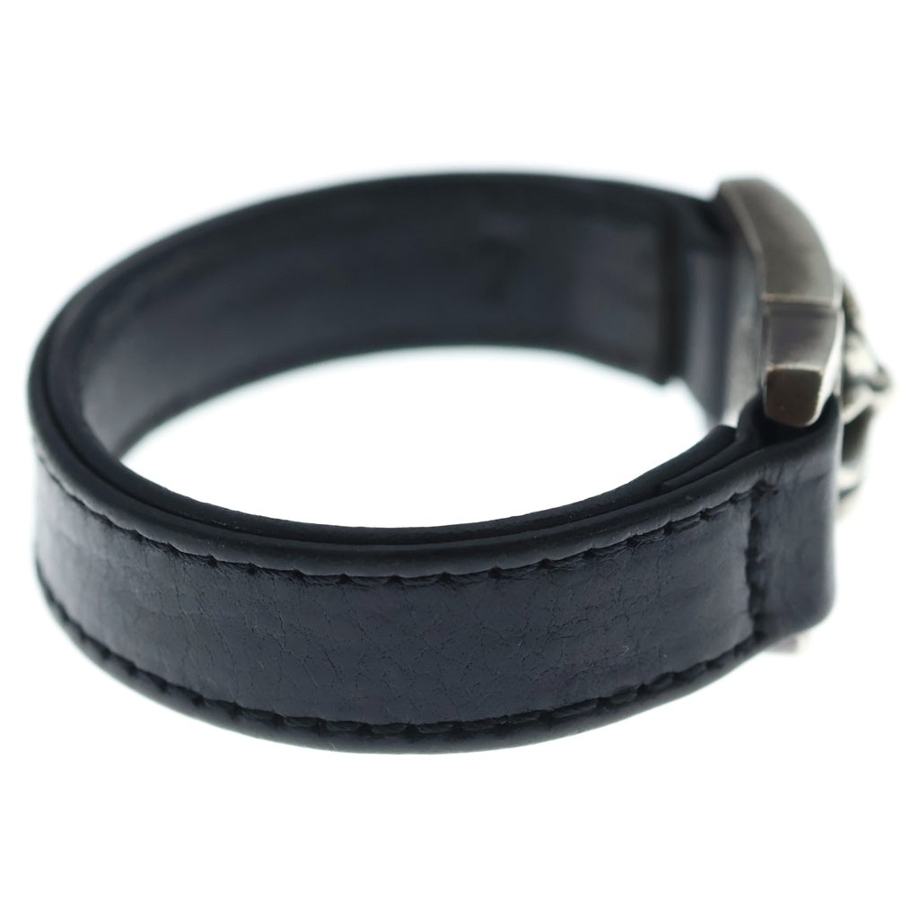 CHROME HEARTS(クロムハーツ) HARNESS CROSS BOX ハーネス クロスボックス レザーブレスレット シルバー/ブラック