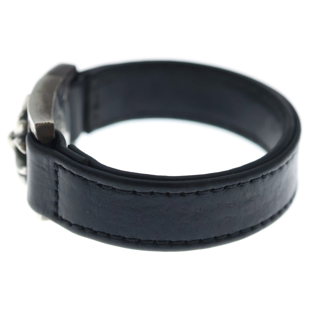 CHROME HEARTS(クロムハーツ) HARNESS CROSS BOX ハーネス クロスボックス レザーブレスレット シルバー/ブラック