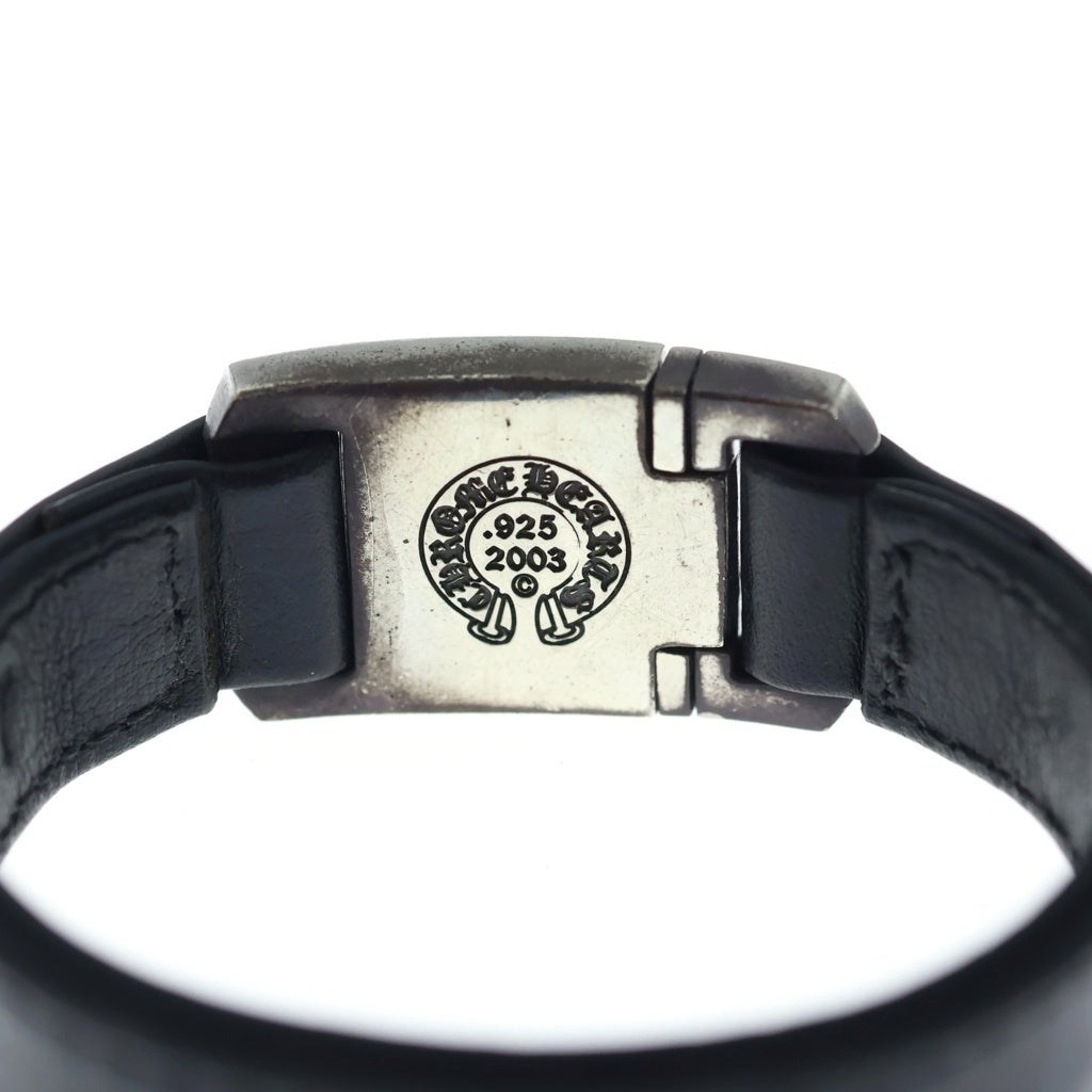 CHROME HEARTS(クロムハーツ) HARNESS CROSS BOX ハーネス クロスボックス レザーブレスレット シルバー/ブラック