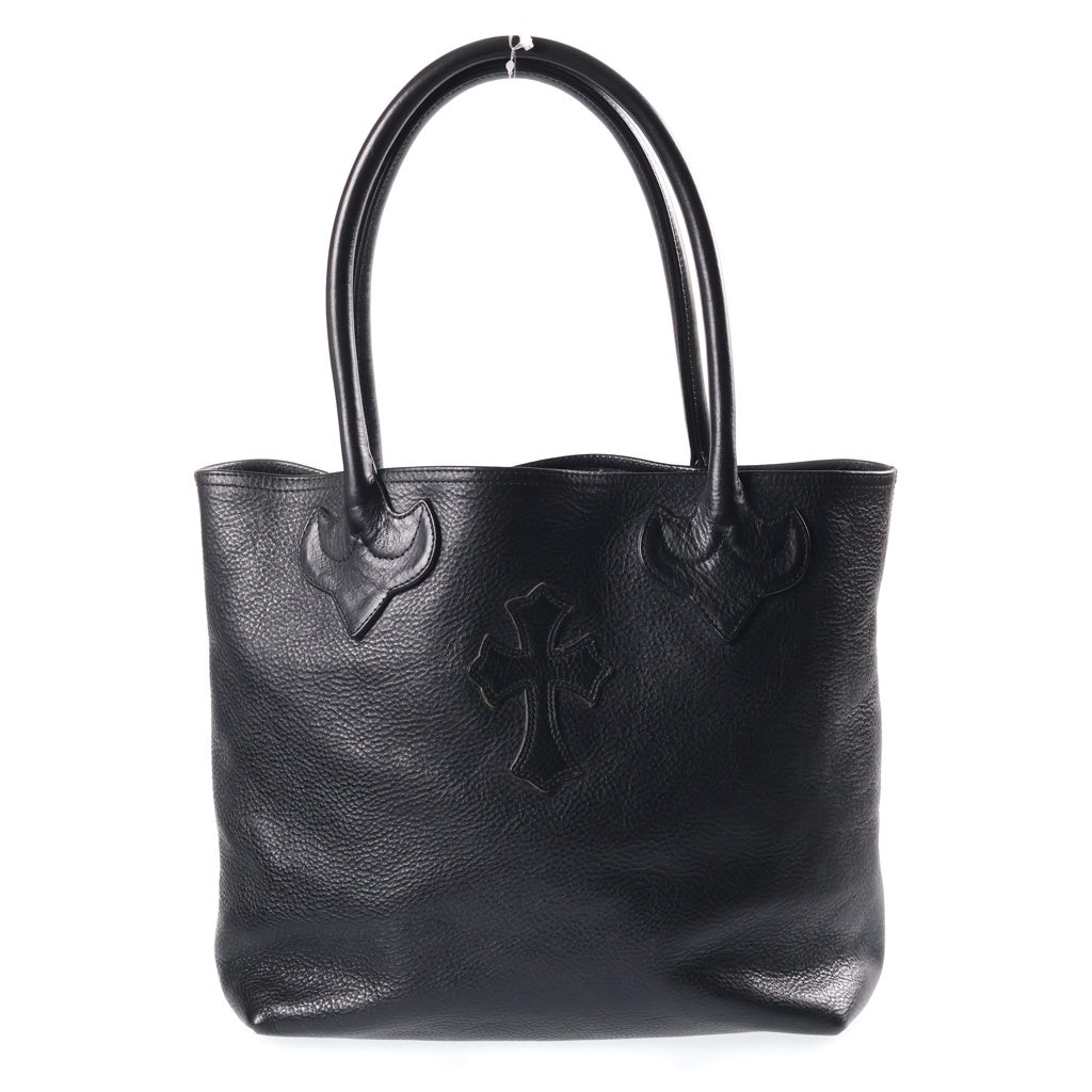 CHROME HEARTS(クロムハーツ) FS TOTE FSトート クロスパッチ付きレザートートバッグ ブラック