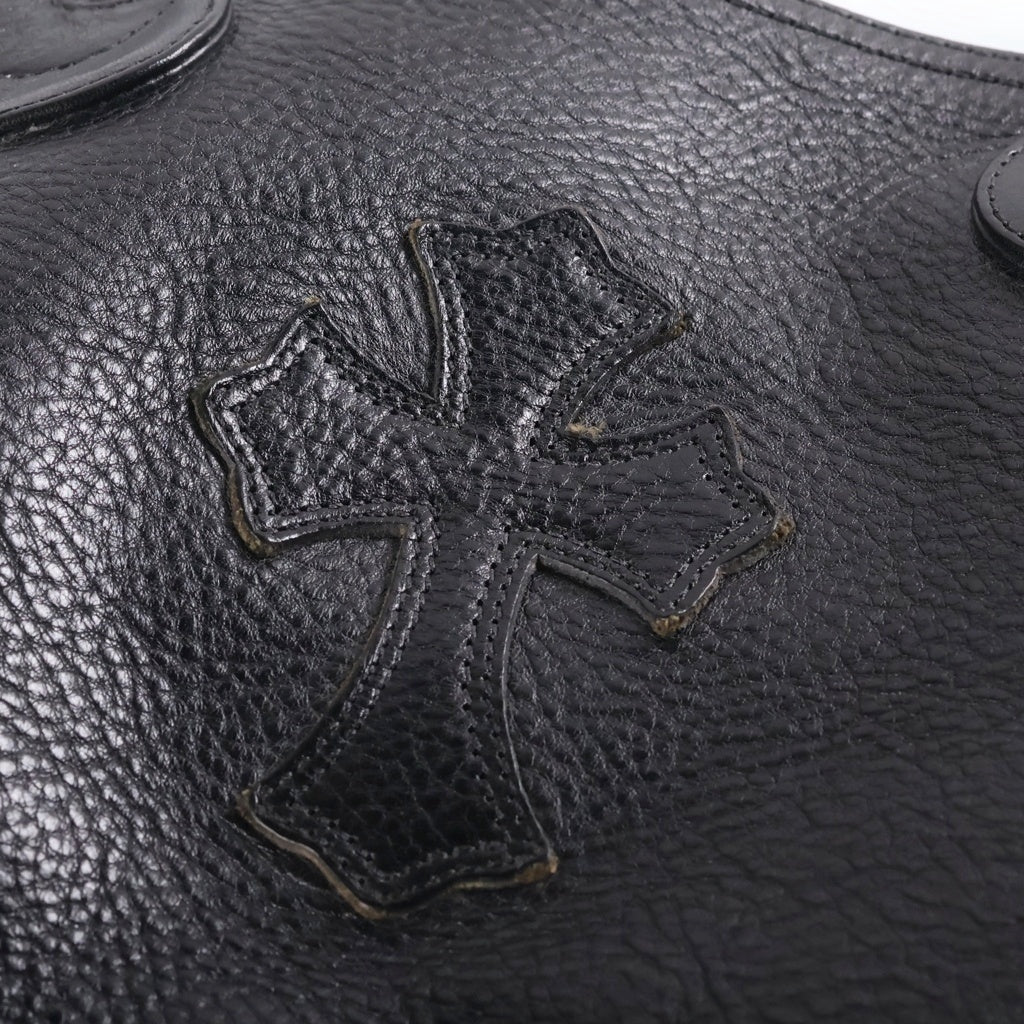 CHROME HEARTS(クロムハーツ) FS TOTE FSトート クロスパッチ付きレザートートバッグ ブラック