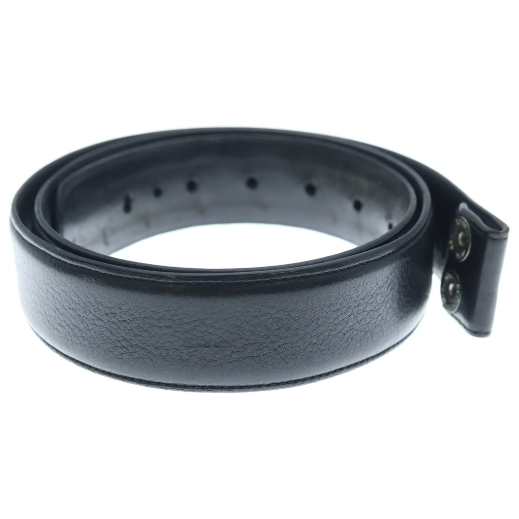 CHROME HEARTS(クロムハーツ) 1.5 STRAP 1.5inchスクロールレーベルリベッツ レザーベルト ブラック