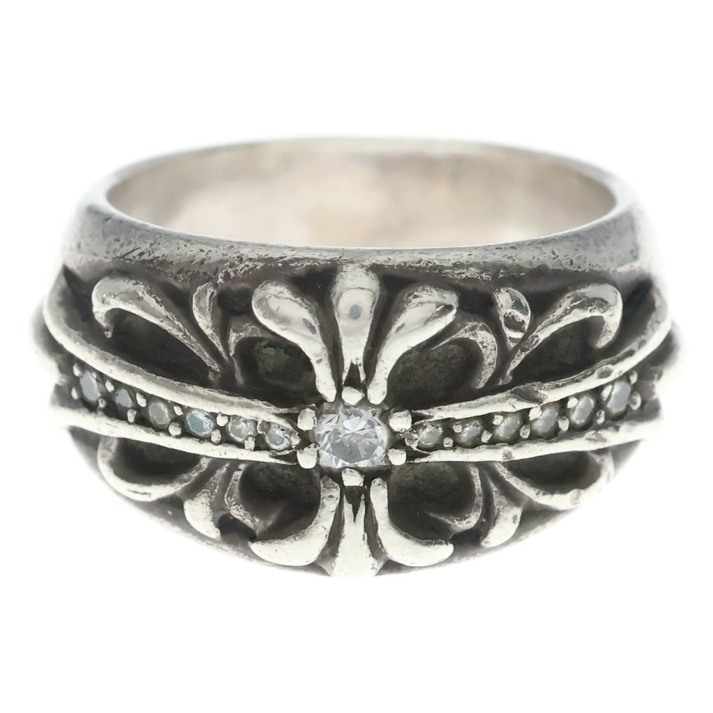 CHROME HEARTS(クロムハーツ) FLRL CRS P DMND フローラルクロスリング PAVEダイヤ シルバー