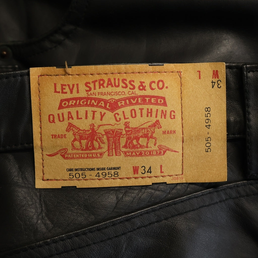 Levi's(リーバイス) 00s Horse Hide Black Leather Pants 馬革 ホースハイド レザーパンツ ブラック 505-4958