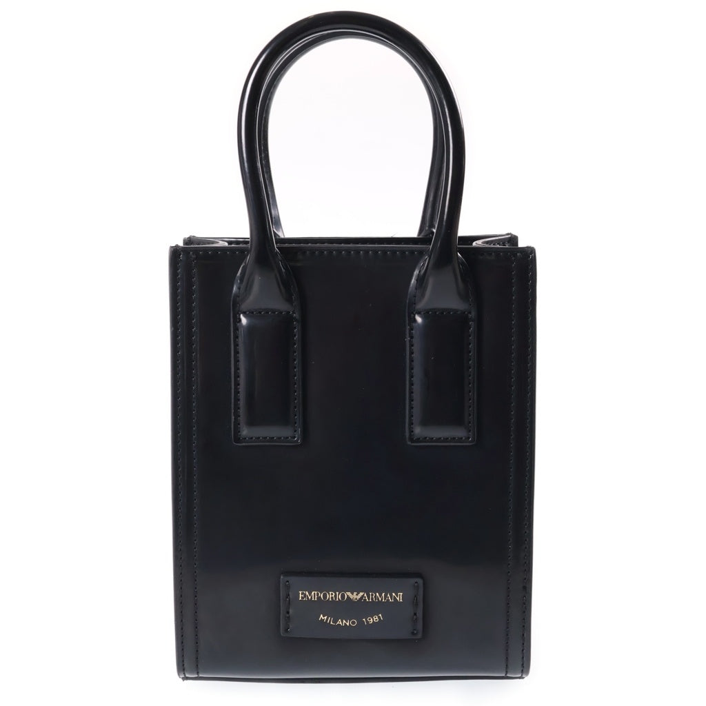 EMPORIO ARMANI(エンポリオアルマーニ) Mini bag with shoulder strap in a brushed finish ニ バッグ ウィズ ショルダーストラップ イン ア ブラッシュト フィニッシュ ブラック Y3H339 レディース