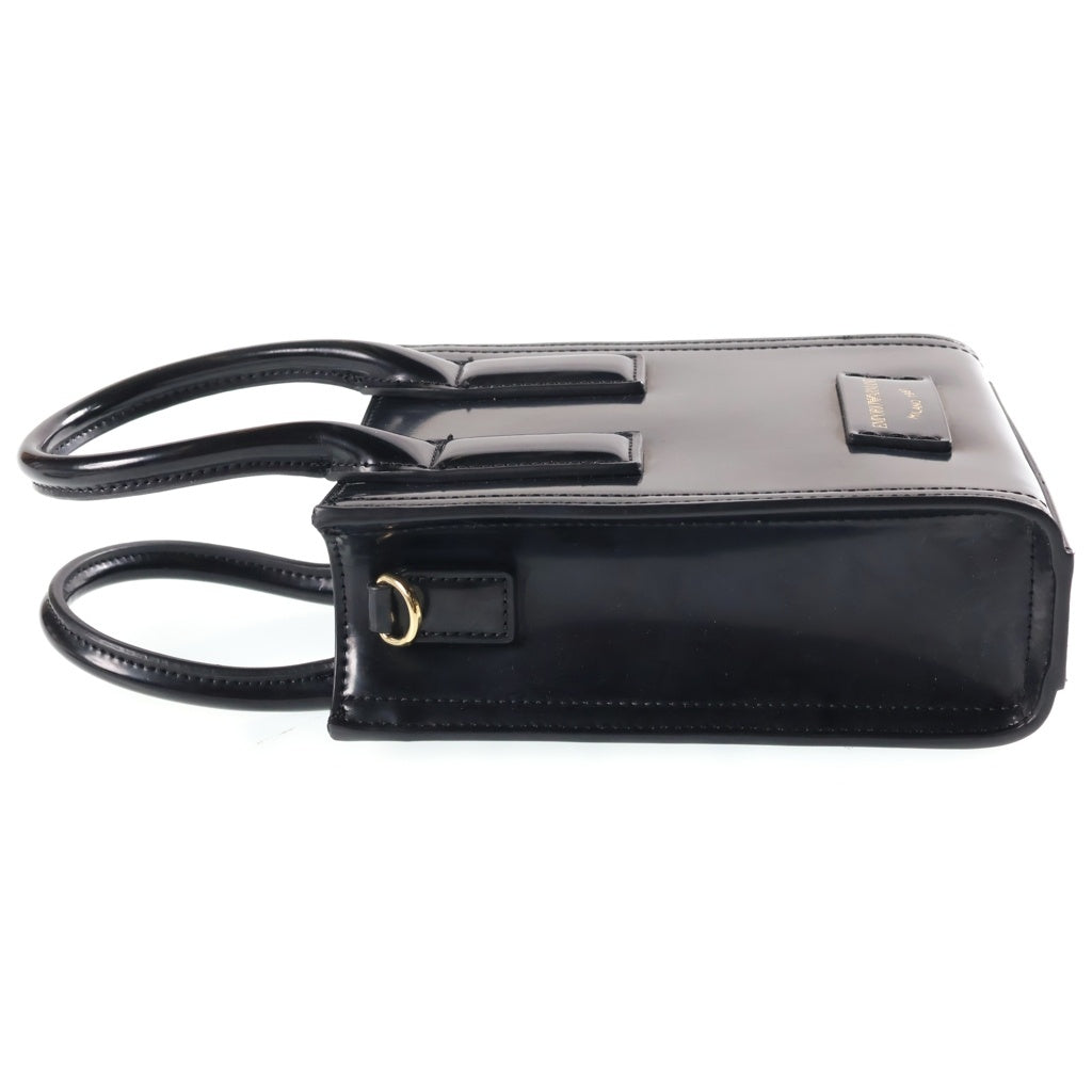 EMPORIO ARMANI(エンポリオアルマーニ) Mini bag with shoulder strap in a brushed finish ニ バッグ ウィズ ショルダーストラップ イン ア ブラッシュト フィニッシュ ブラック Y3H339 レディース