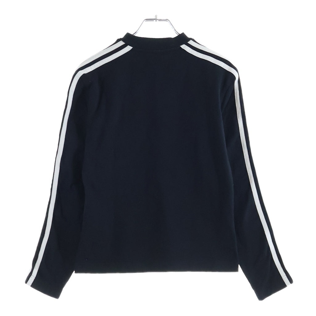 BALENCIAGA(バレンシアガ) ×adida アディダス ロゴプリント サイドスリーライン 長袖Tシャツ ブラック レディース 723792 TNVP2