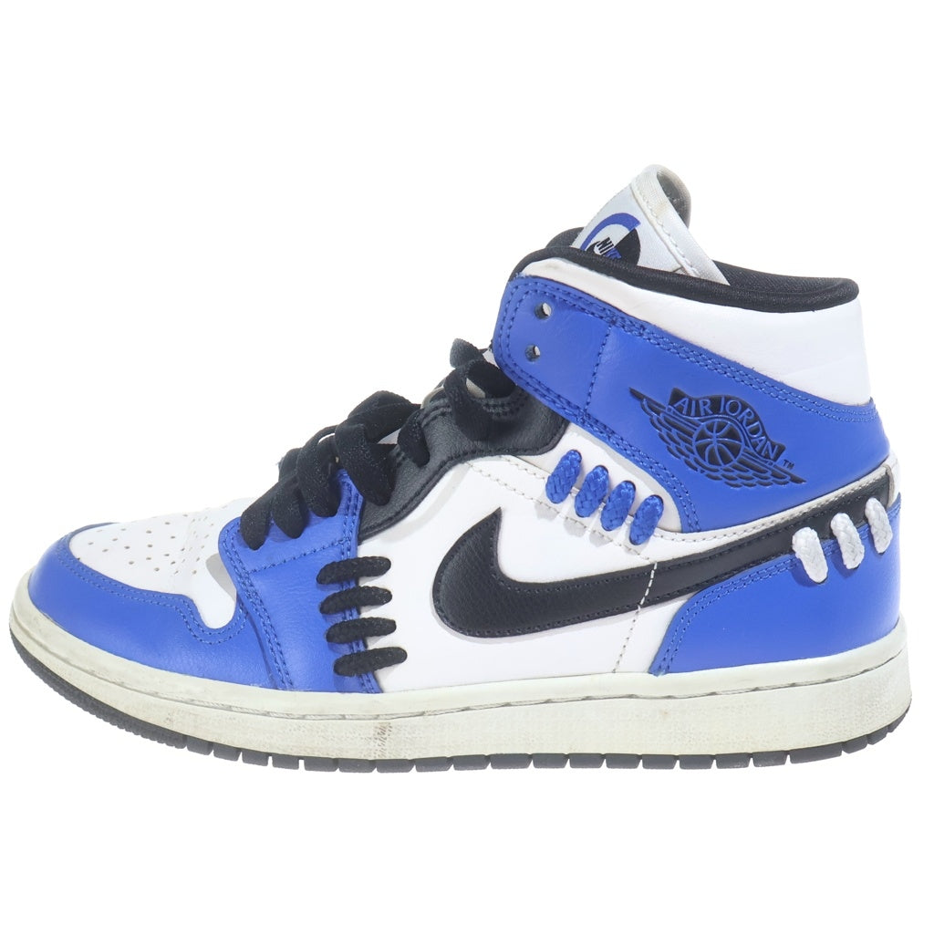 NIKE(ナイキ) Air Jordan 1 Mid Sister Hood エアジョーダン1 ミッド シスターフッド ブルー/ホワイト US7/24.0cm CV0152-401 レディース