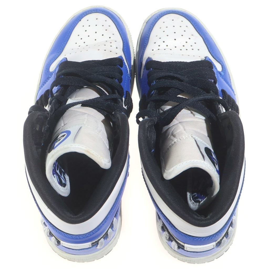 NIKE(ナイキ) Air Jordan 1 Mid Sister Hood エアジョーダン1 ミッド シスターフッド ブルー/ホワイト US7/24.0cm CV0152-401 レディース