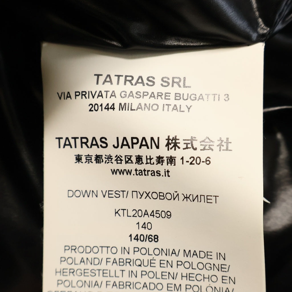 TATRAS(タトラス) DOWN BEST フーデット ジップアップ ダウンベスト ブラック レディース KTL20A4509