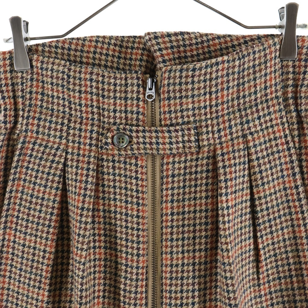 NEAT(ニート) 千鳥格子 2タック ウール ワイド パンツ ブラウン