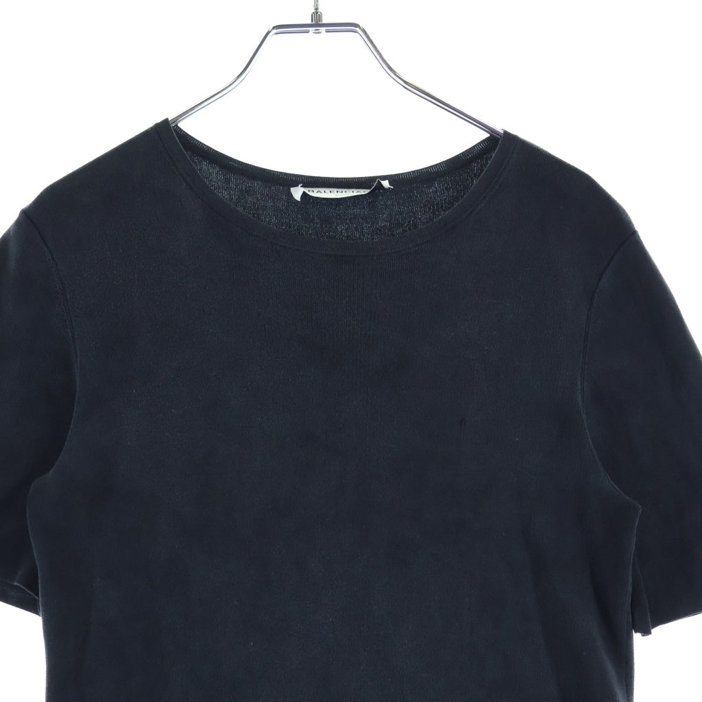 BALENCIAGA(バレンシアガ) Short sleeve summer knit T-shirt サマーニット半袖Tシャツ ブラック レディース 437905 T2082