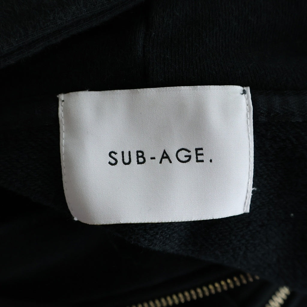 SUB-AGE.(サベージ) ×FUTURE ARCHIVE フューチャーアーカイブ グラフィックロゴプリント ジップアップパーカー フーディー ブラック