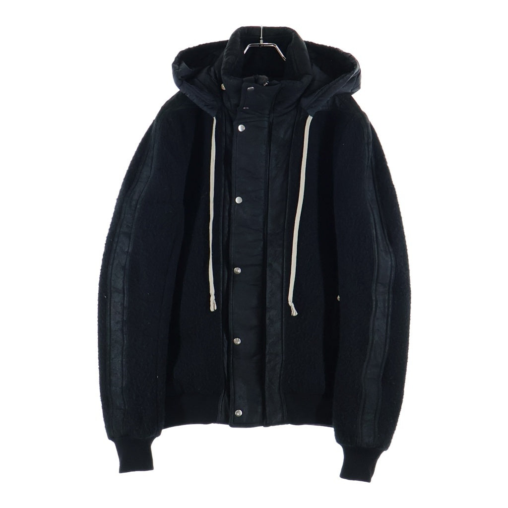 Rick Owens(リックオウエンス) 19AW Wool Dustulator Hooded Jacket ウールフーデッドジャケット ブラック RU19F4767-WFMLBA