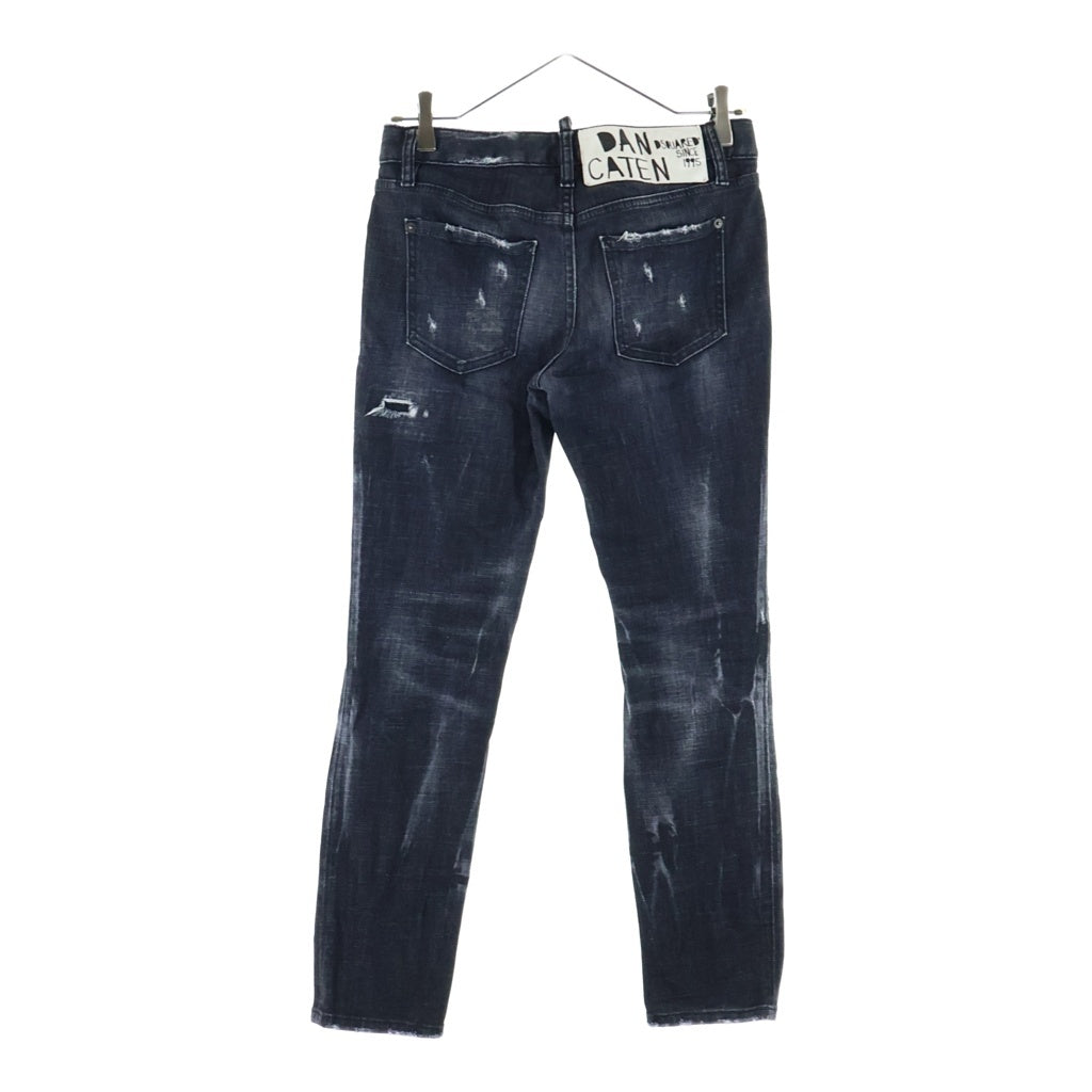 DSQUARED2(ディースクエアード) DANCATEN Denim pants ダメージ加工 ボタンフライ デニムパンツ ブラック レディース S72LB0172