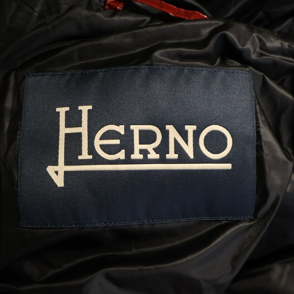 HERNO(ヘルノ) シャイニー ナイロン ジップアップ フーデット ダウンジャケット レッド PI00011UO