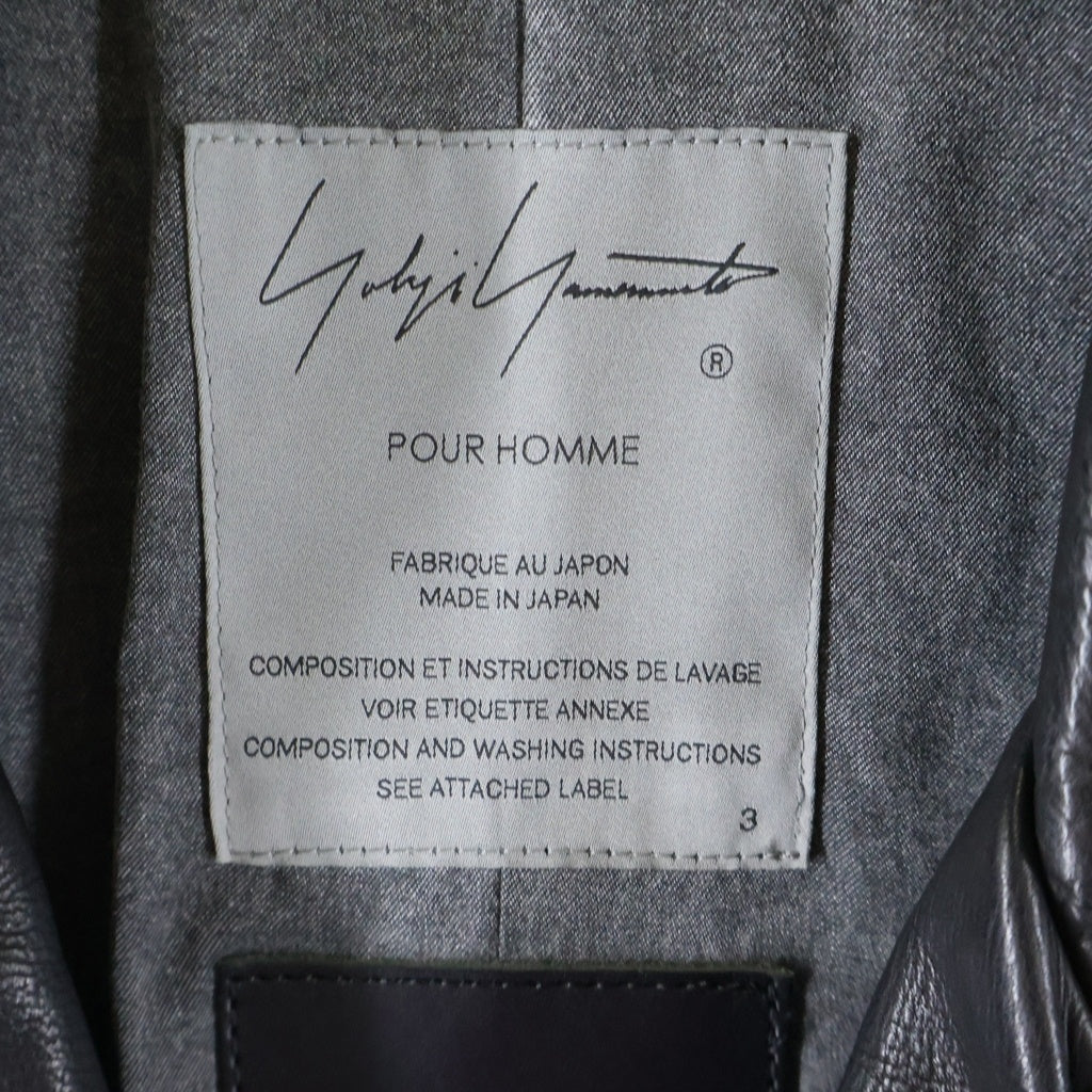 ISAMU KATAYAMA BACKLASH(イサムカタヤマバックラッシュ) ×Yohji Yamamoto Cowhide Double Riders ×ヨウジヤマモト 牛革 ダブルライダースジャケット ブラック HZ-Y52-704