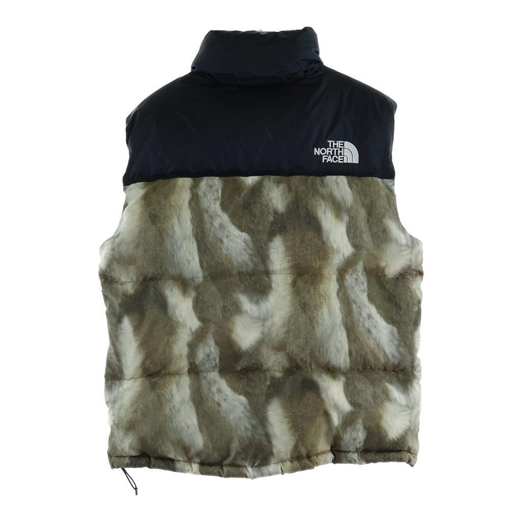 SUPREME(シュプリーム) 13AW×THE NORTH FACE ザノースフェイス Fur Print Nuptse Vest ファーヌプシダウンベスト ベージュ ND01341