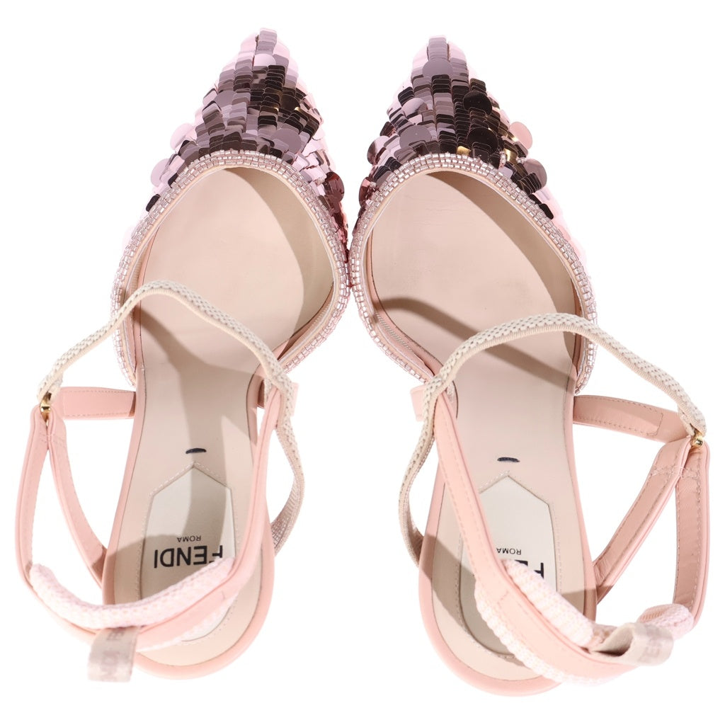 FENDI(フェンディ) スパンコール ポインテッドトゥ ヒール シューズ ピンク レディース 8J8363