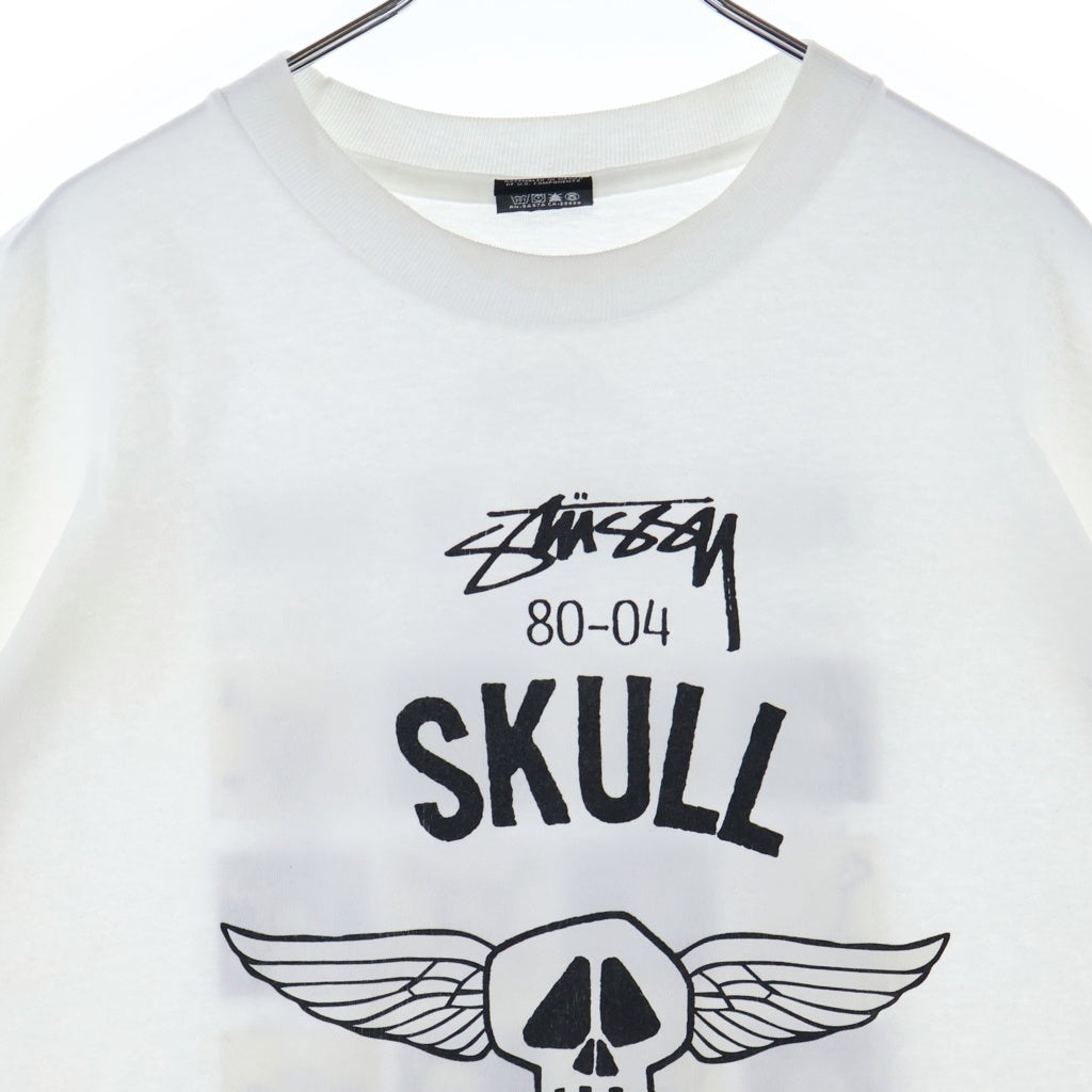 STUSSY(ステューシー) 00S 2004年 OLD レッドレーベル スカルフォーエバー ロゴプリント 半袖 Tシャツ カットソー ホワイト