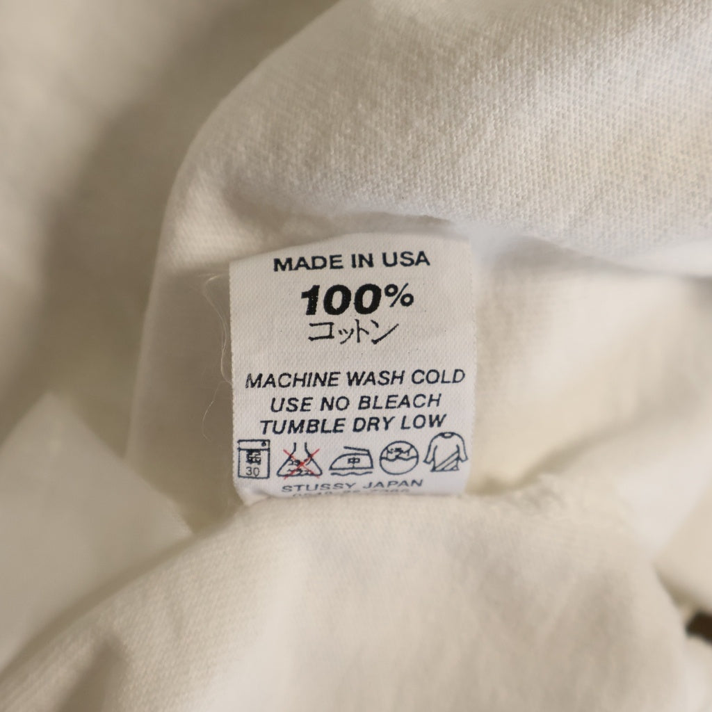 STUSSY(ステューシー) 00S OLD 陰陽 スカル プリント ラグラン 半袖 Tシャツ カットソー ホワイト/ブラウン