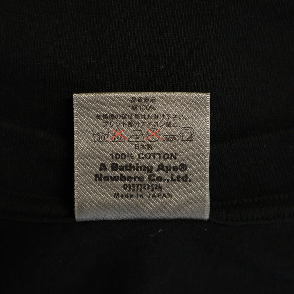 A BATHING APE(アベイシングエイプ) 00S グラデーション ロゴ プリント 長袖 Tシャツ カットソー ブラック