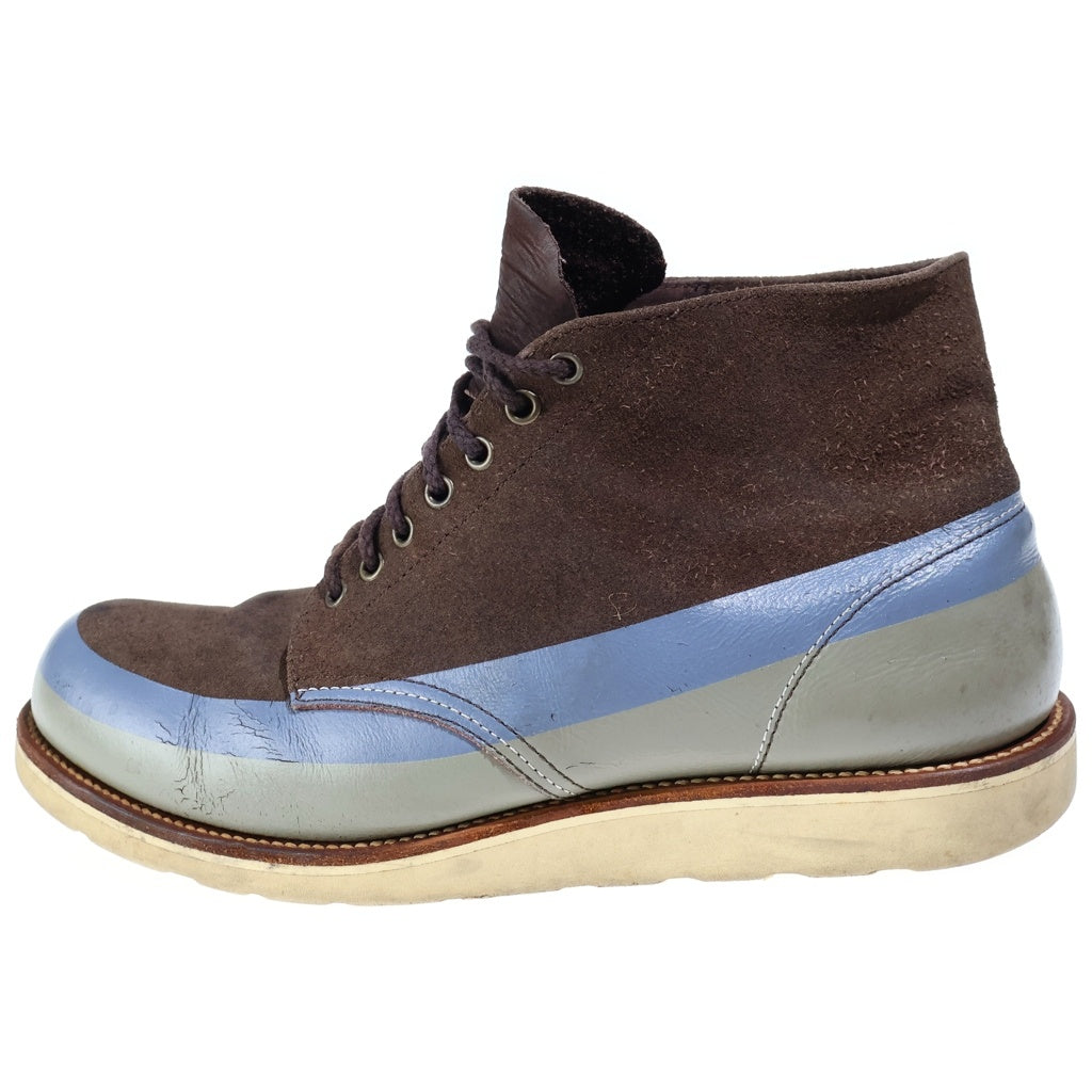 UNDERCOVER(アンダーカバー) 97AW LEAF期 ラインペイント ブーツ レザー ハイカット シューズ ブラウン