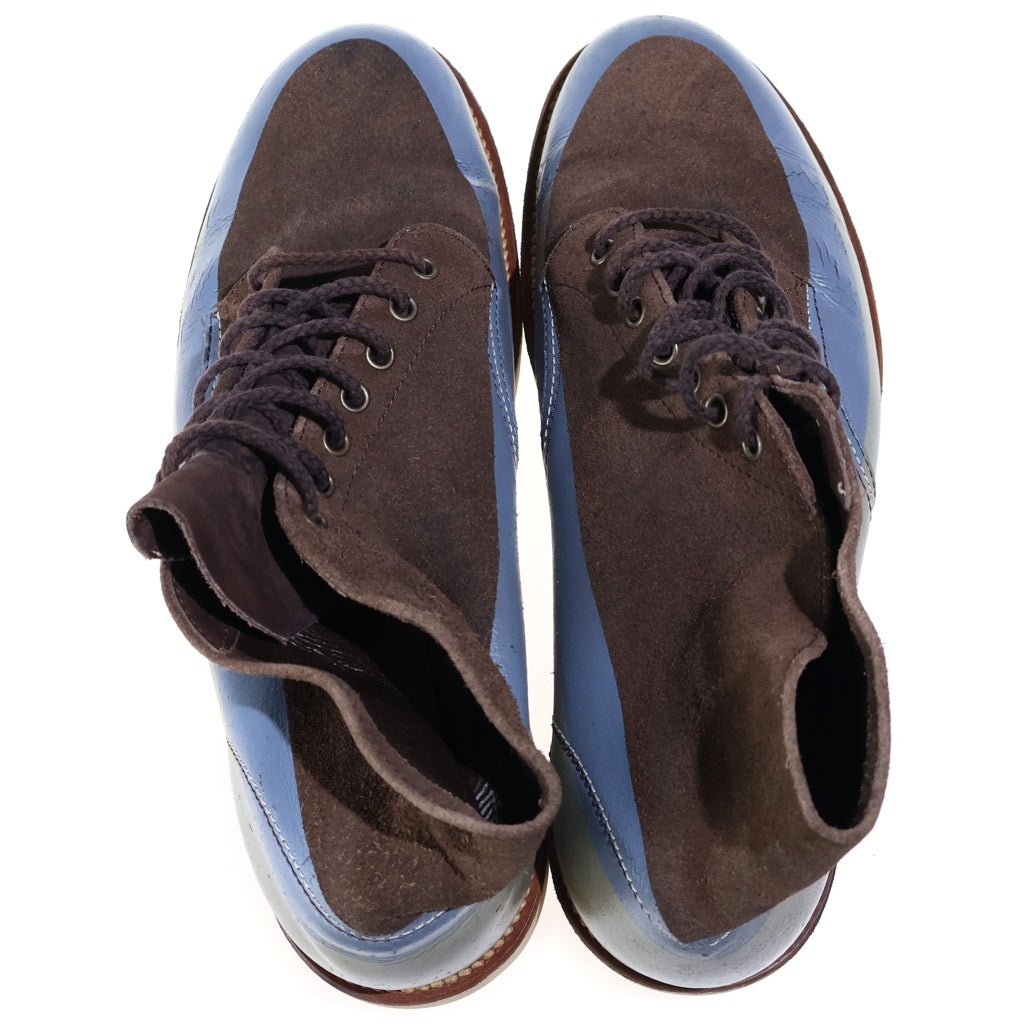 UNDERCOVER(アンダーカバー) 97AW LEAF期 ラインペイント ブーツ レザー ハイカット シューズ ブラウン