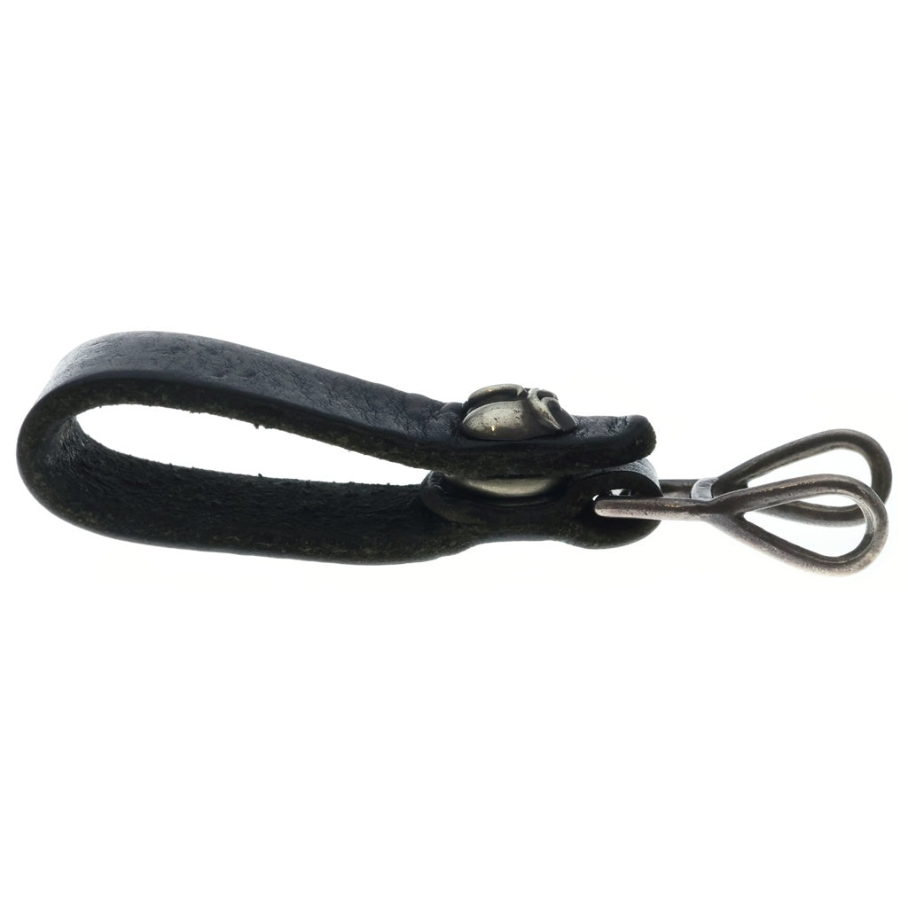 CHROME HEARTS(クロムハーツ) BELT LOOP ハートボタンレザーベルトループ シルバー/ブラック
