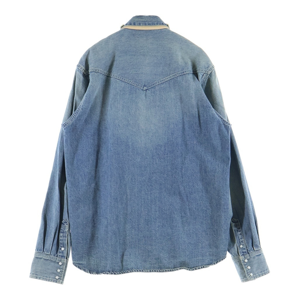 Sacai(サカイ) 17AW Denim Embellished Shirt デザイン デニム 長袖 シャツ インディゴ 17-01405M