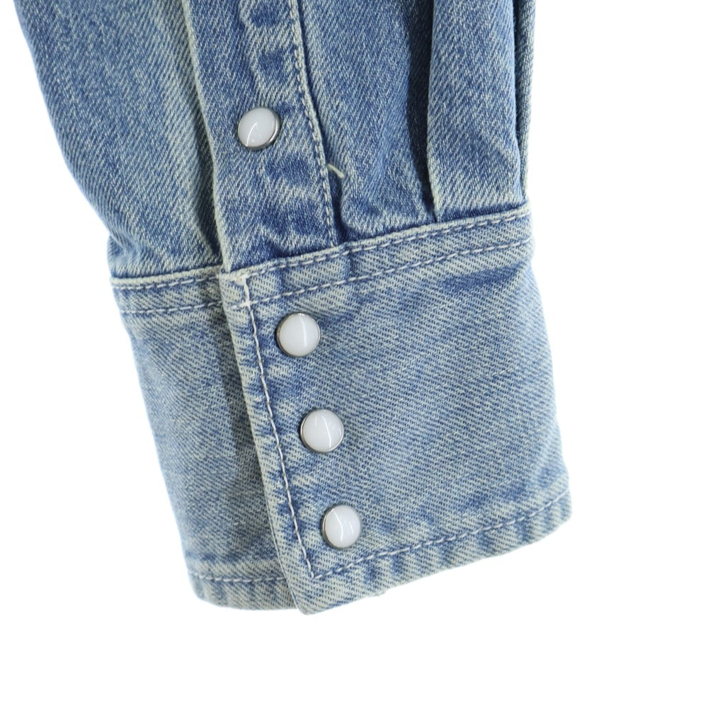 Sacai(サカイ) 17AW Denim Embellished Shirt デザイン デニム 長袖 シャツ インディゴ 17-01405M