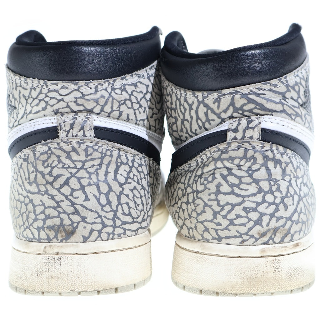 NIKE(ナイキ) AIR JORDAN 1 RETRO HIGH OG WHITE CEMENT ELEPHANT エアジョーダン1 ホワイトセメント ハイカットスニーカー ホワイト/グレー US9.5/27.5cm DZ5485-052