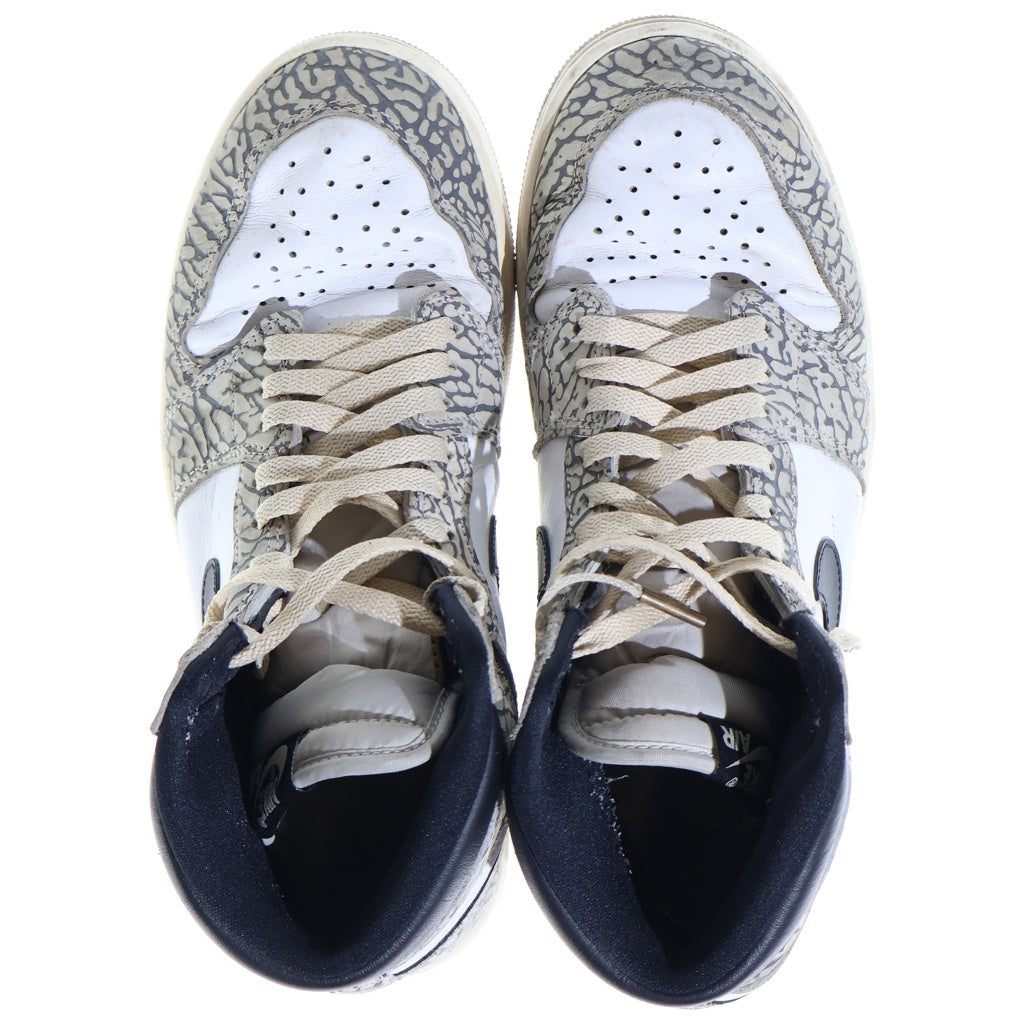 NIKE(ナイキ) AIR JORDAN 1 RETRO HIGH OG WHITE CEMENT ELEPHANT エアジョーダン1 ホワイトセメント ハイカットスニーカー ホワイト/グレー US9.5/27.5cm DZ5485-052