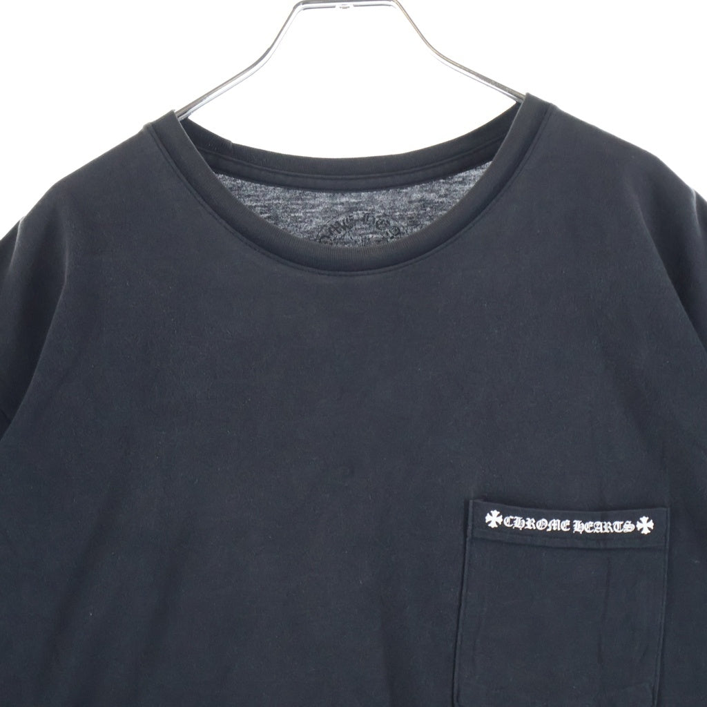 CHROME HEARTS(クロムハーツ) バックアーチロゴ 両面プリント Chクロス コットン 半袖Tシャツ カットソー ブラック