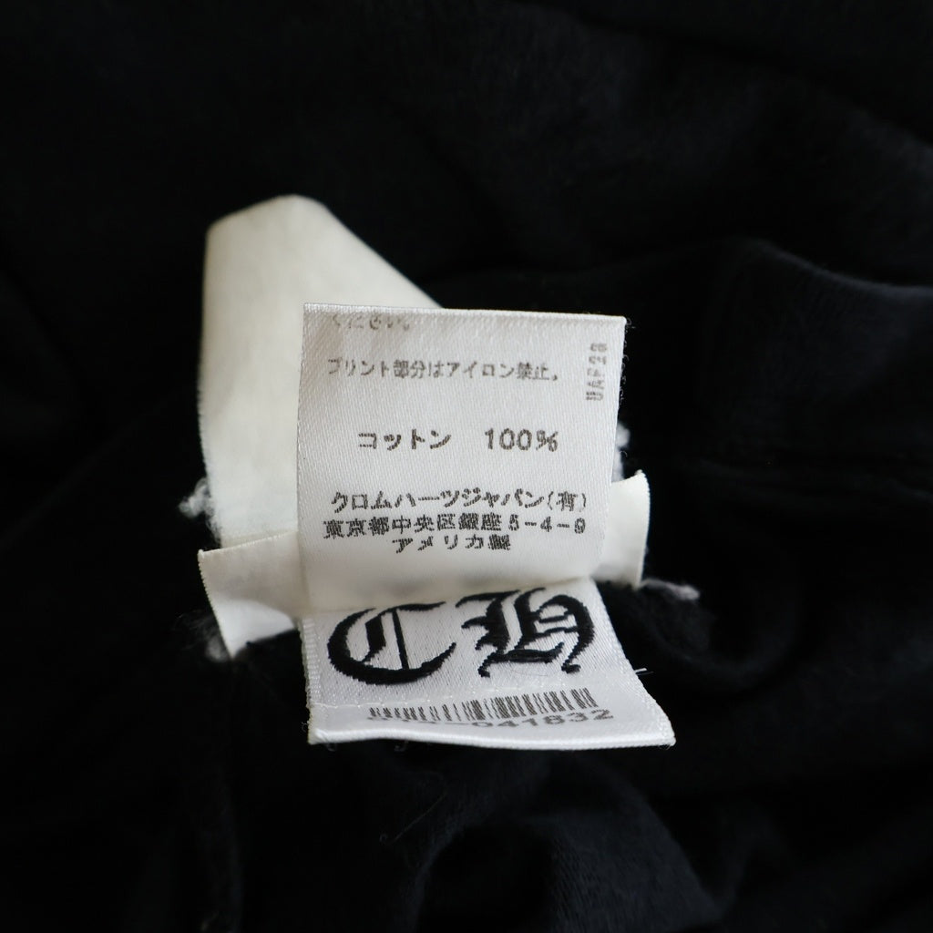 CHROME HEARTS(クロムハーツ) バックアーチロゴ 両面プリント Chクロス コットン 半袖Tシャツ カットソー ブラック