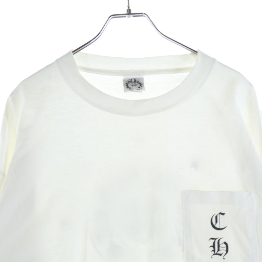 CHROME HEARTS(クロムハーツ) OLD MALIBU フローラルクロスデザイン ホースシュープリンテッド 長袖Tシャツ カットソー ホワイト
