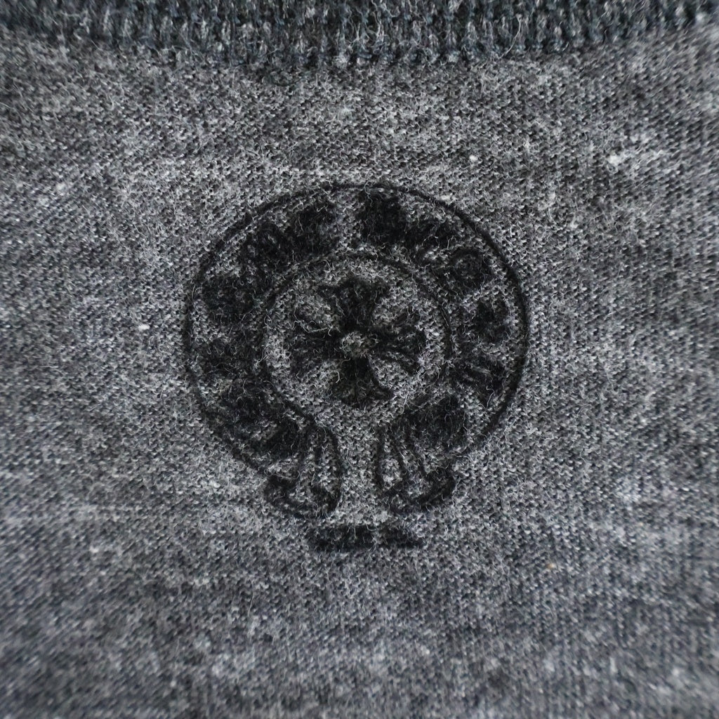 CHROME HEARTS(クロムハーツ) スタープリント ラグランスリーブ 七分袖ヘンリーネックTシャツ カットソー グレー