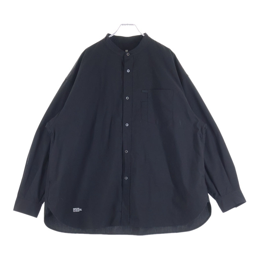 FreshService(フレッシュサービス) SERVICE WORK BAND COLLAR SHIRT バンドカラー 長袖 シャツ ブラック FDS252-50114