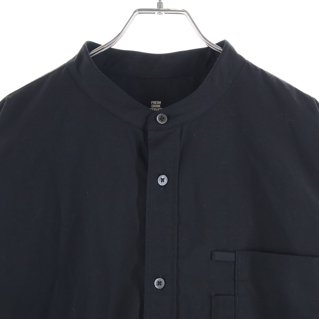 FreshService(フレッシュサービス) SERVICE WORK BAND COLLAR SHIRT バンドカラー 長袖 シャツ ブラック FDS252-50114