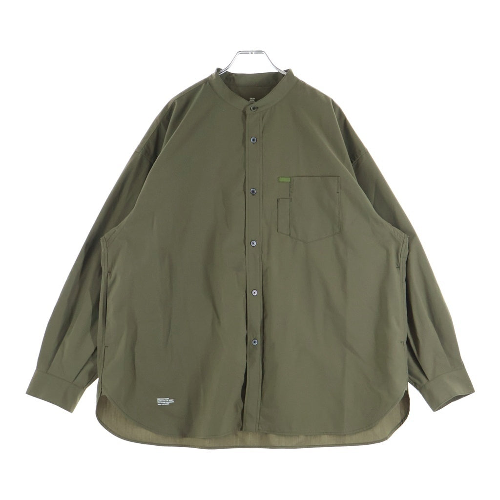 FreshService(フレッシュサービス) SERVICE WORK BAND COLLAR SHIRT バンドカラー 長袖 シャツ カーキ FDS252-50114