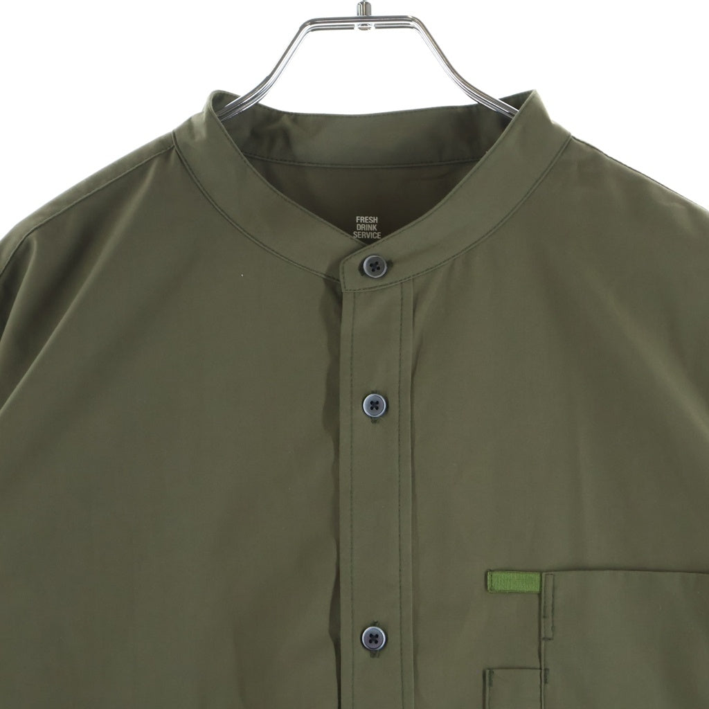 FreshService(フレッシュサービス) SERVICE WORK BAND COLLAR SHIRT バンドカラー 長袖 シャツ カーキ FDS252-50114