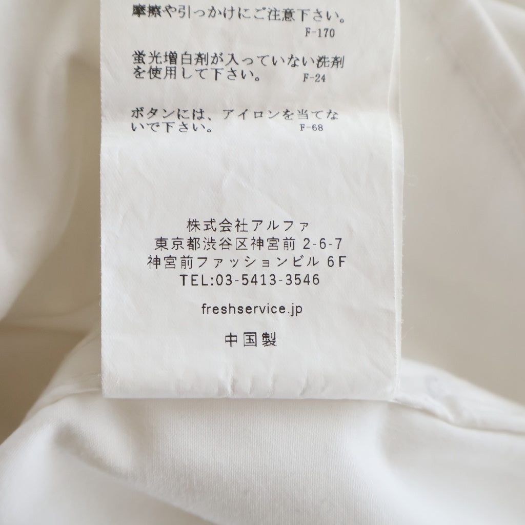 FreshService(フレッシュサービス) SERVICE WORK BAND COLLAR SHIRT バンドカラー 長袖 シャツ ホワイト FDS252-50114