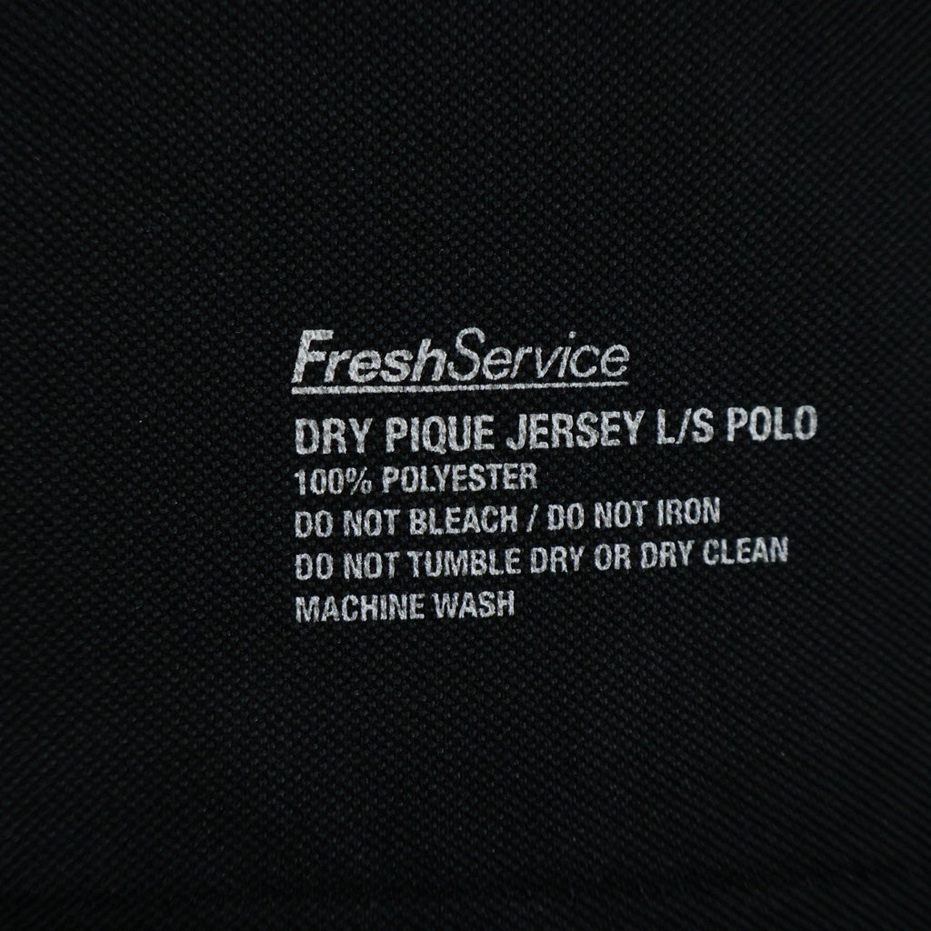 FreshService(フレッシュサービス) DRY PIQUE JERSEY L/S POLO 鹿の子 ロングスリーブ 長袖 ポロシャツ ブラック FSC251-70231