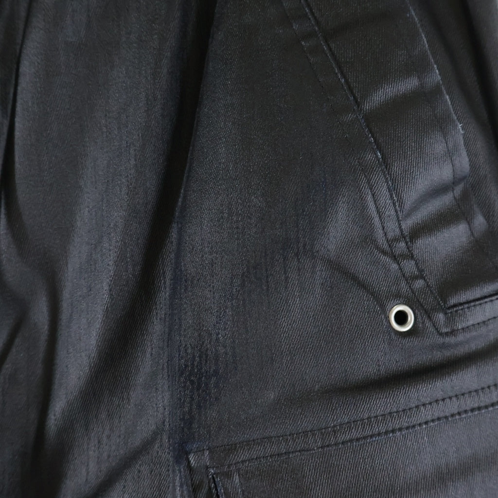 Rick Owens(リックオウエンス) 24AW Cargobelas Denim pants カーゴベラ コーティング デニムパンツ ブラック RU02D6339-SCT