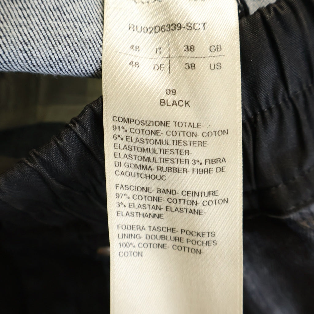 Rick Owens(リックオウエンス) 24AW Cargobelas Denim pants カーゴベラ コーティング デニムパンツ ブラック RU02D6339-SCT