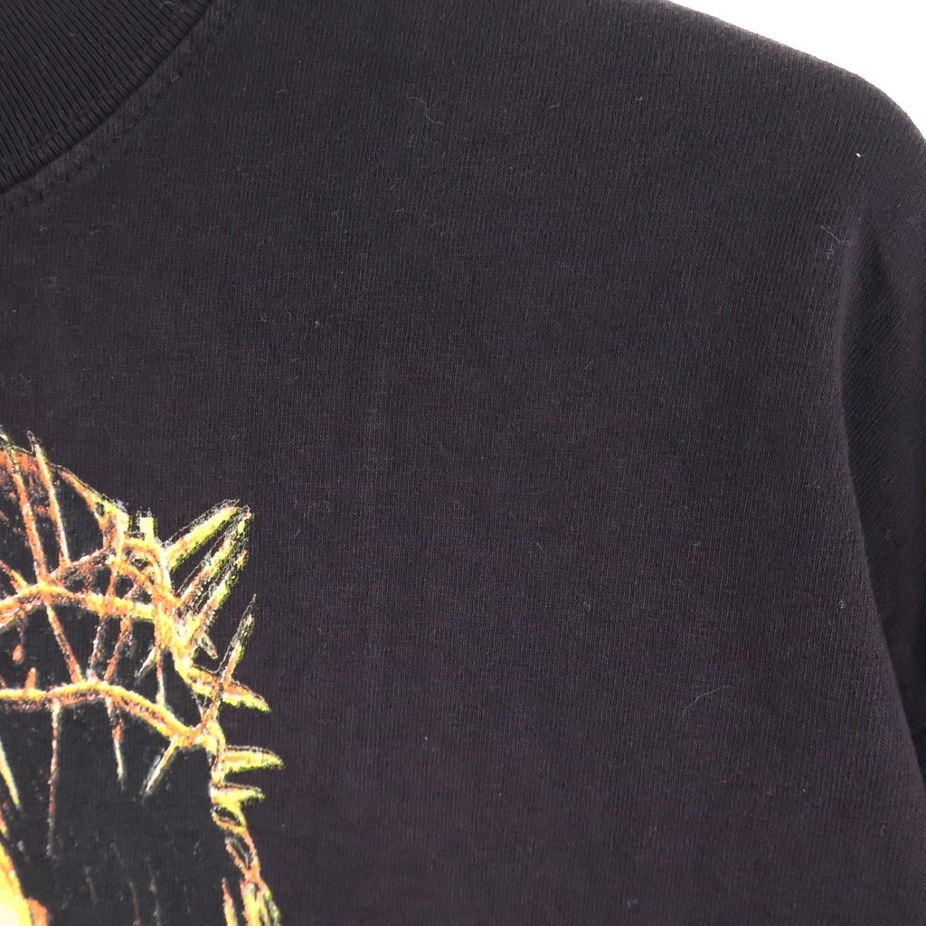AWGE(エーダブリュージーイー) ×Kanye West Jesus is King ラメグラフィック プリント 半袖 Tシャツ カットソー ブラック