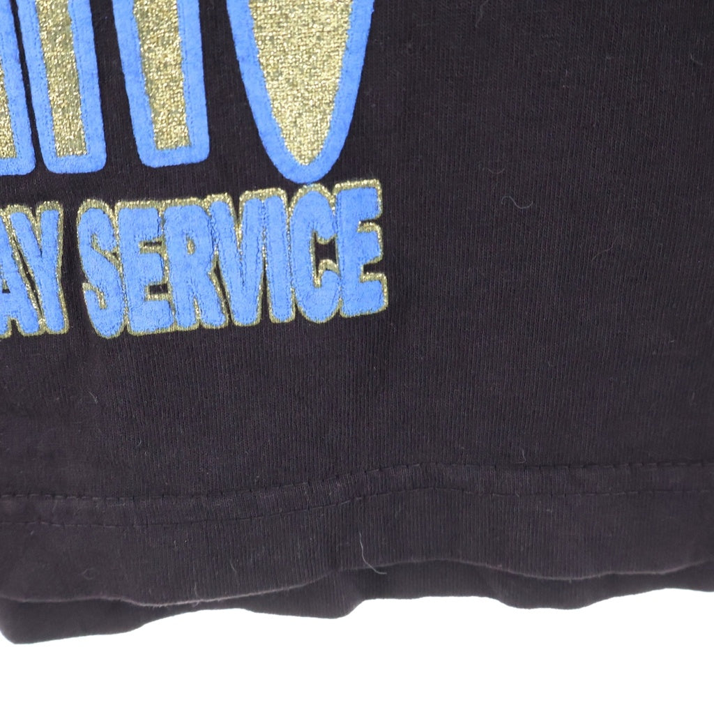 AWGE(エーダブリュージーイー) ×Kanye West Jesus is King ラメグラフィック プリント 半袖 Tシャツ カットソー ブラック