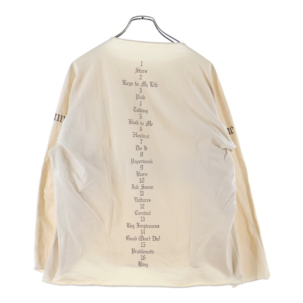 YEEZY(イージー) VULTURES LOng TEE グラフィック ロゴ プリント 長袖 ロングスリーブ Tシャツ ベージュ