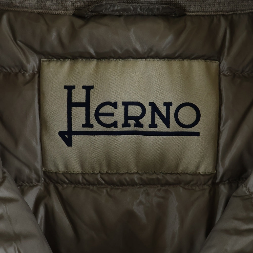 HERNO(ヘルノ) ウール 切り替え ダウン コート イタリア製 ベージュ PI0573D-39771-2600 レディース